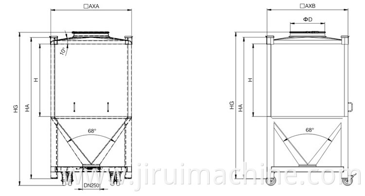 stainless steel powder storage tank container 200liter to 2000l price